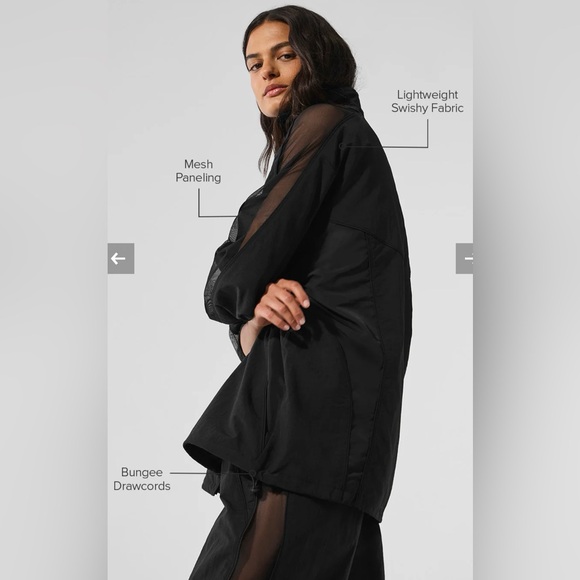 ALO Yoga NWOT Origin Full Zip Track Jacket Black Size M - Picture 3 of 14